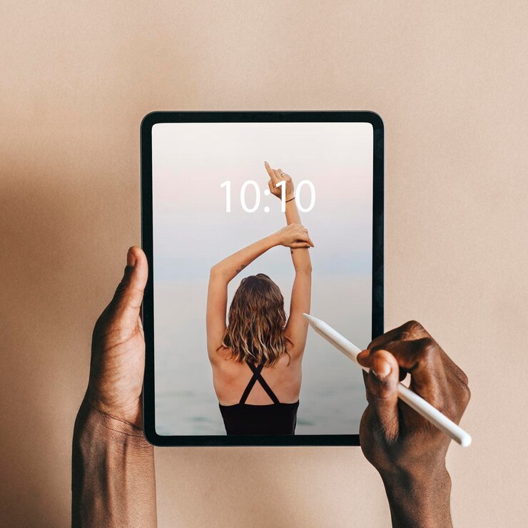 PSD tablet-bildschirm-mockup mit bearbeitbarem design psd