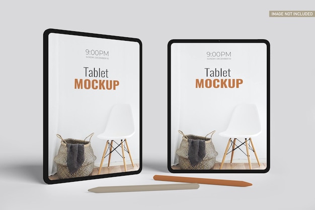 Tablet-bildschirmmodell in 3d-rendering