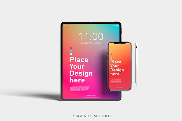 PSD tablet com maquete de smartphone