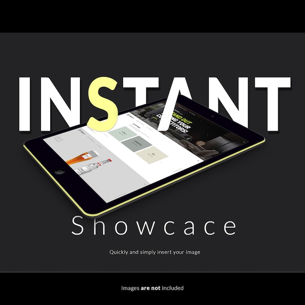 tablet on dark background mock up