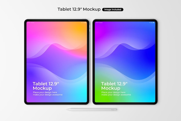 Tablet pro mockup im einfachen stil