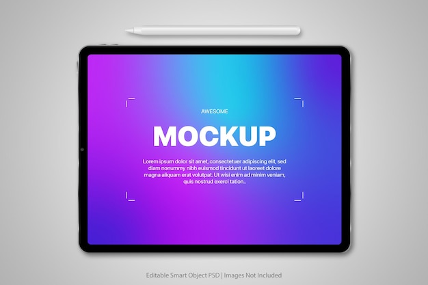 PSD tablet psd com lápis stylus e smartphone