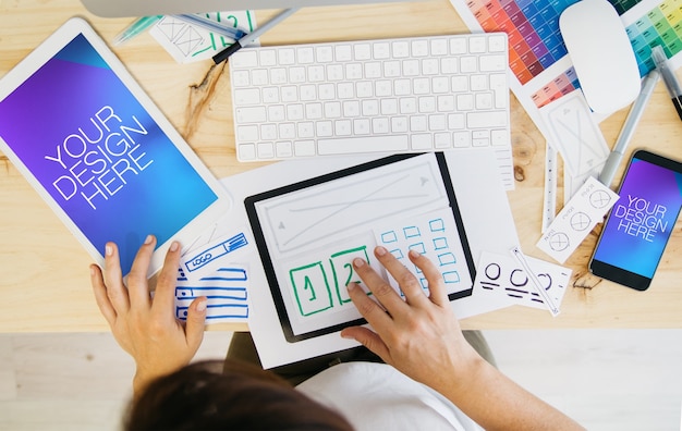 Tablet reattivo e mock up mobile