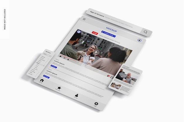 Tablet-Website-Bildschirmmodell, Perspektive