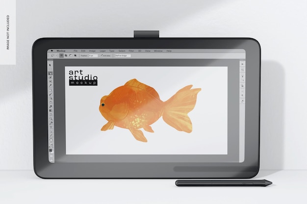 Tableta de dibujo con maqueta de pantalla Vista frontal