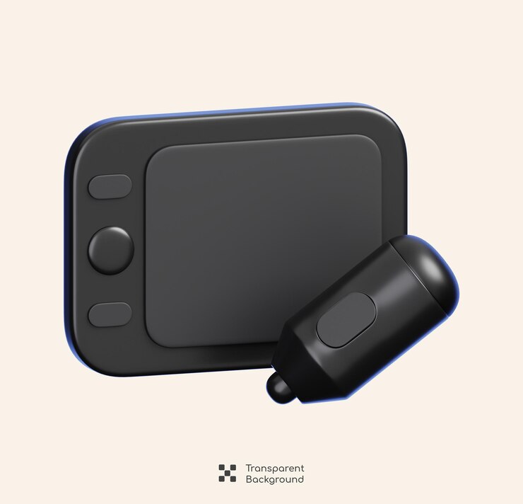 PSD tableta gráfica con bolígrafo aislado de vuelta a la escuela y la educación mínimo icono ilustración 3d