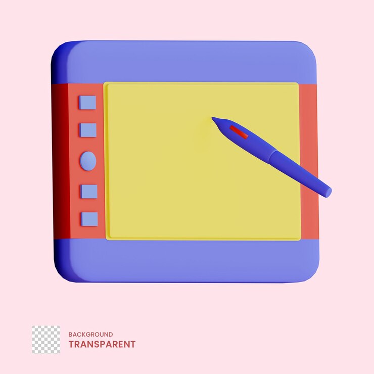 PSD tableta de lápiz de ilustración 3d