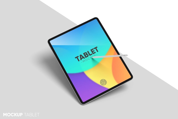 una tableta con una pantalla que dice toque en la pantalla