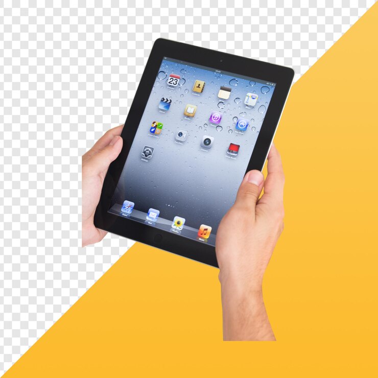 PSD tableta que muestra iconos
