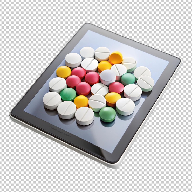 PSD tabletas sobre un fondo transparente