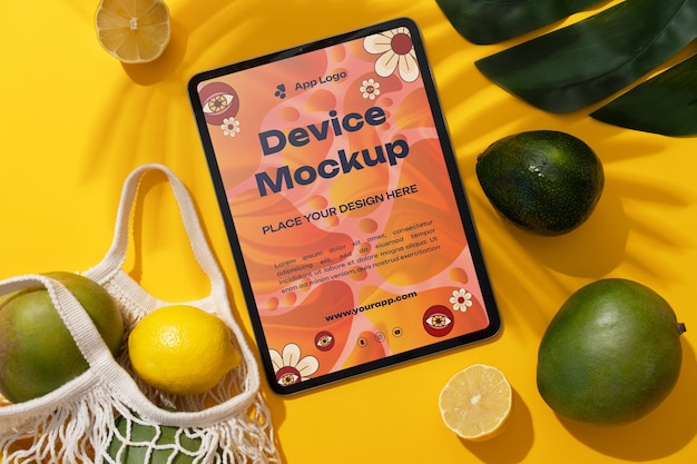 Une tablette avec une esthétique caribéenne