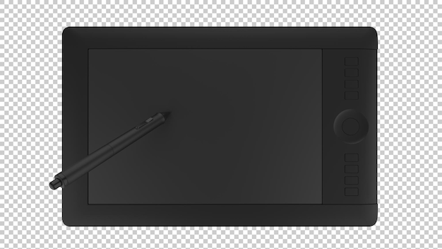 Une Tablette Graphique Isolée Sur Un Fond Transparent Illustration De Rendu 3d