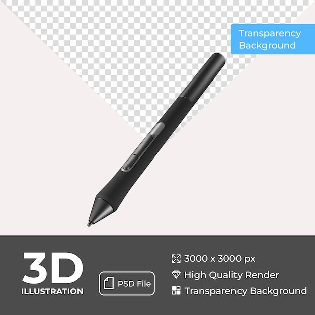 PSD tablette graphique professionnelle avec stylet numérisé. isolé sur fond transparent.