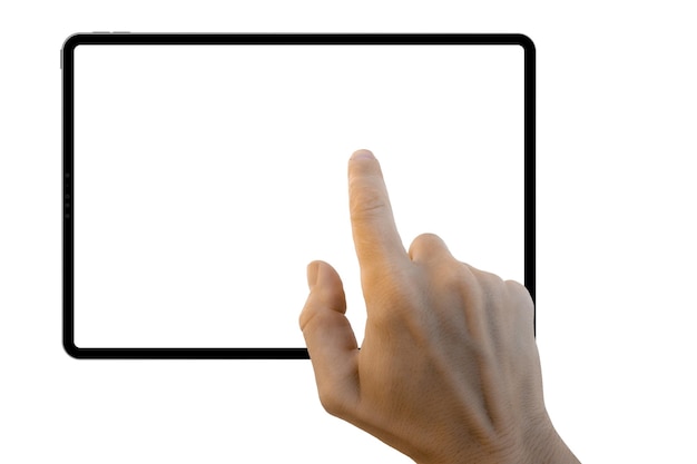 une tablette sur la main