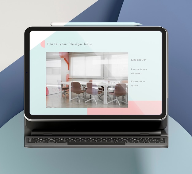 Tablette moderne avec disposition du clavier