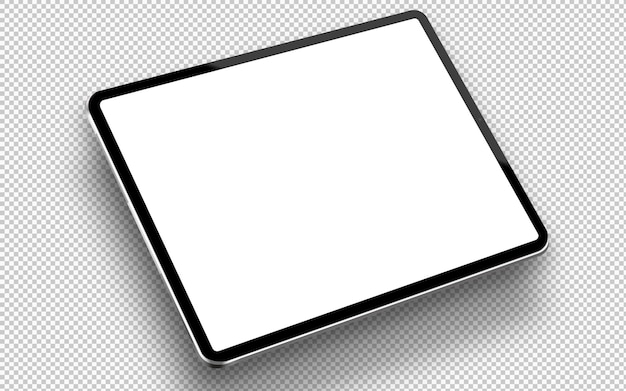 PSD tablette pro blanche unie sur fond transparent