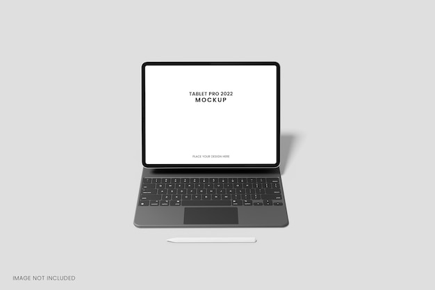 PSD tablette pro moderne avec maquette attachée au clavier
