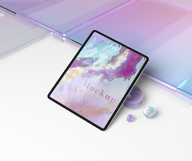 PSD tablette sur verre transparent