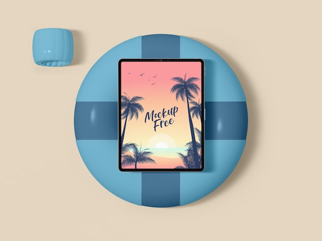 PSD tablette vue de dessus sur la ligne de vie