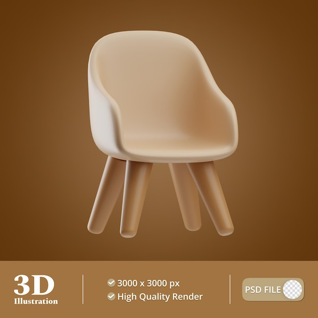 PSD tabouret de meubles de maison illustration 3d