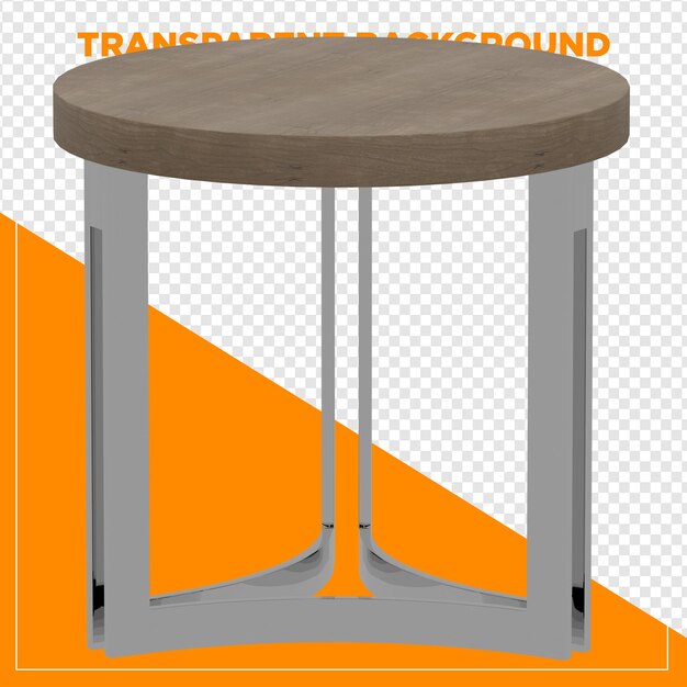 Tábua redonda de renderização 3D com fundo transparente