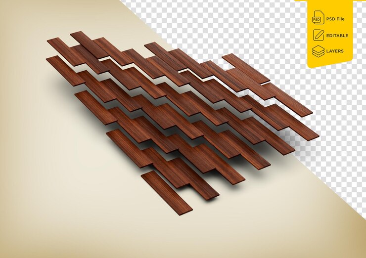 PSD tábuas de madeira castanhas realistas sem costuras de alta qualidade isoladas em fundo branco ilustração 3d