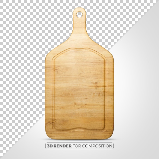 Tabuleiro de cozinha de madeira realista renderização 3D