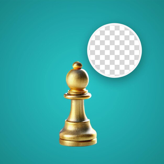 Tabuleiro de xadrez isolado em fundo transparente ilustração de renderização 3d