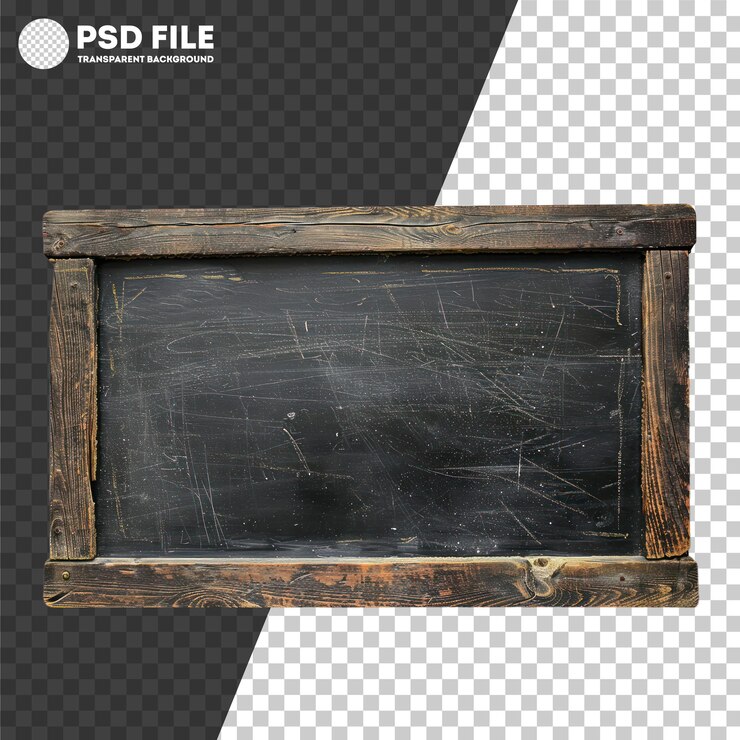 PSD tabuleiro vintage rústico com estrutura de madeira desgastada em fundo transparente png