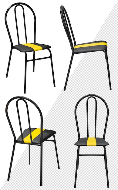 Taburete para una casa o cafetería. Un elemento del interior. Aislado del fondo. En diferentes ángulos