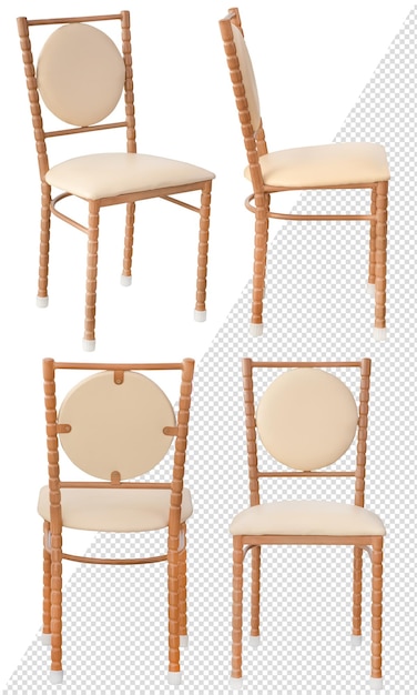 Taburete para una casa o cafetería. Un elemento del interior. Aislado del fondo. En diferentes ángulos