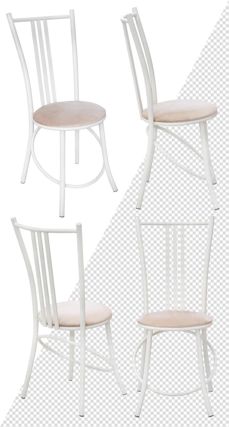 Taburete para una casa o cafetería. Un elemento del interior. Aislado del fondo