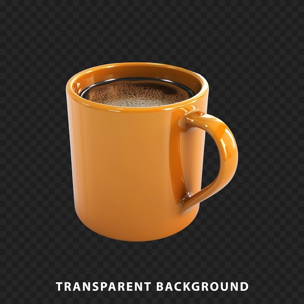 PSD taça de café 3d isolada em fundo transparente