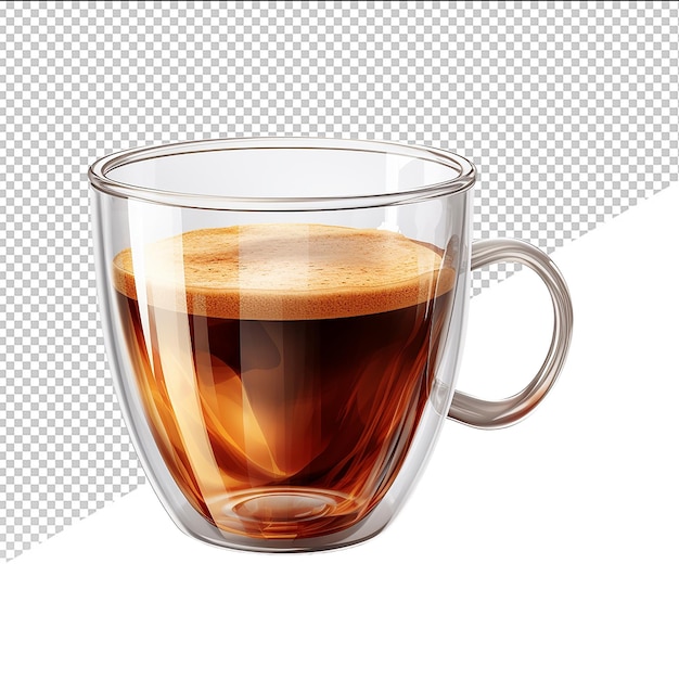 PSD taça de café de vidro psd em fundo transparente