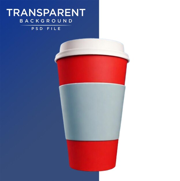 PSD taça de café transparente 3d fundo