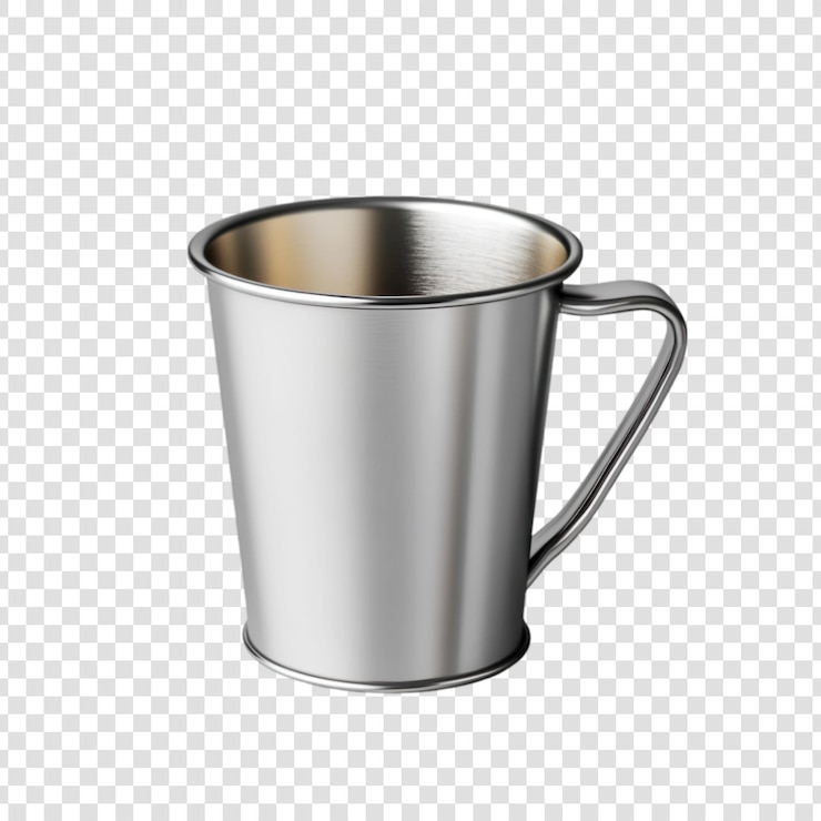 PSD taça de copo de prata de xícara de bebida vazia de metal