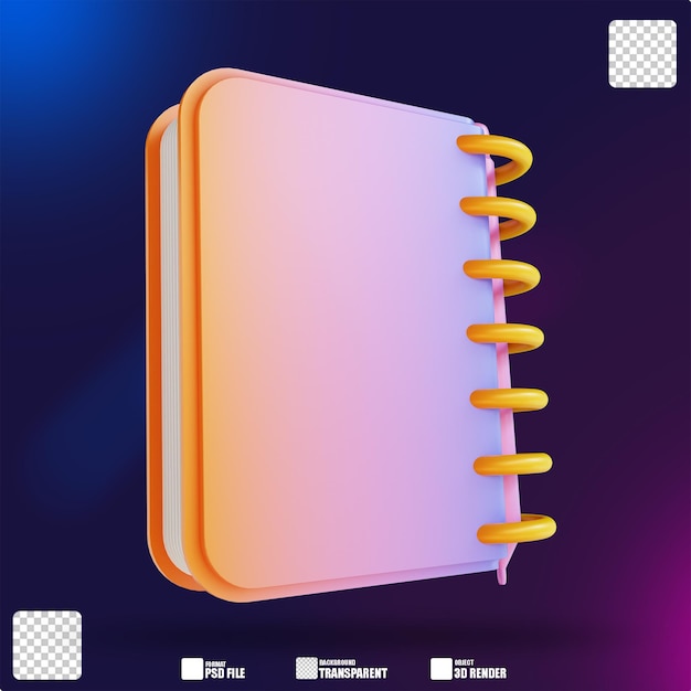 taccuino colorato con illustrazione 3D 4