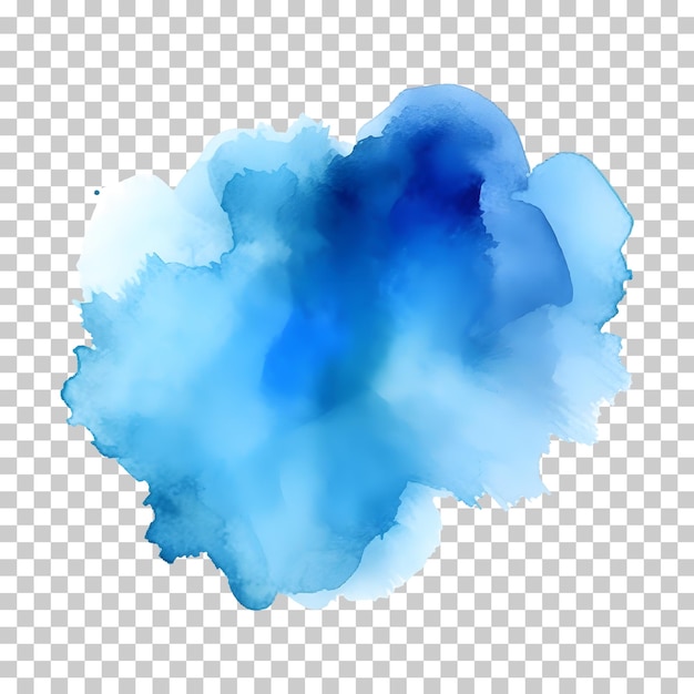 PSD tache d'aquarelle bleue isolée sur fond blanc ou transparent png