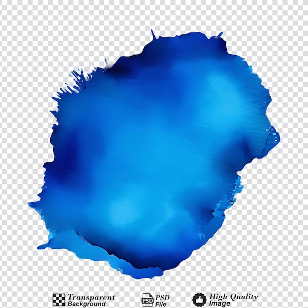 PSD tache d'aquarelle bleue ou isolée sur fond transparent