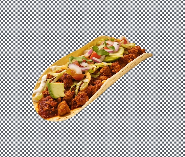El taco Chorizo tan delicioso aislado sobre un fondo transparente