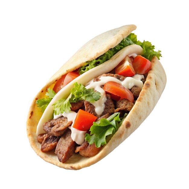 PSD un taco avec une tortilla dessus