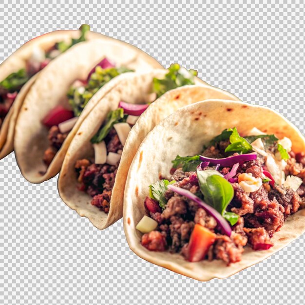 Tacos aislados en un fondo transparente