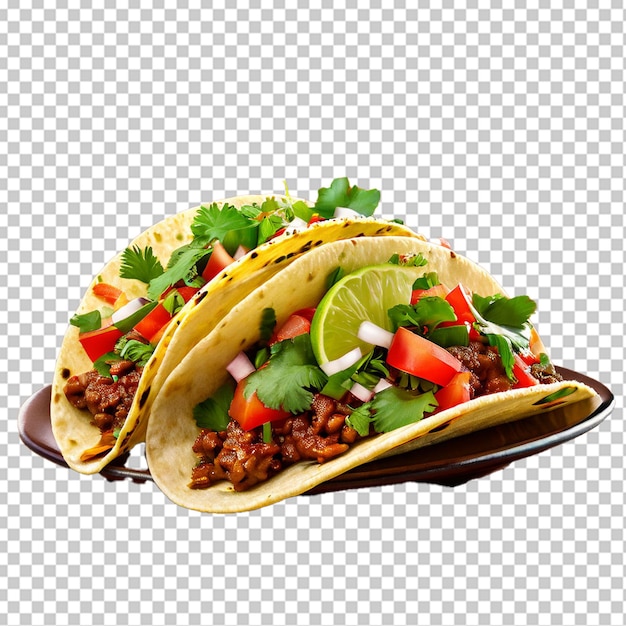 PSD tacos de carne aislados sobre un fondo transparente