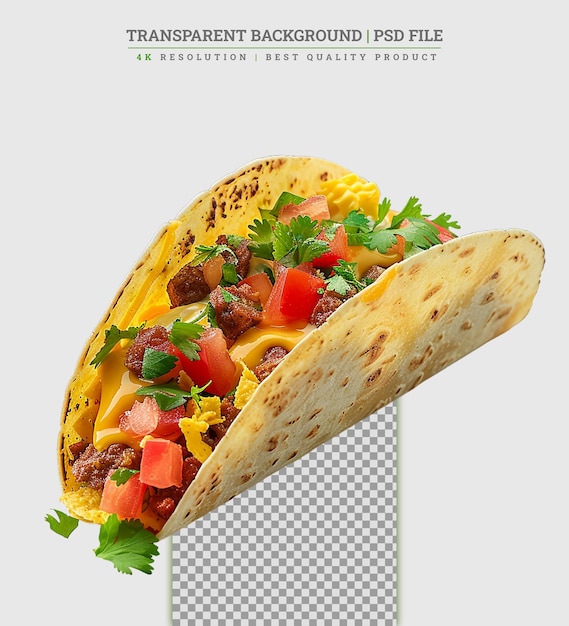 Tacos de comida mexicana aislados sobre un fondo blanco