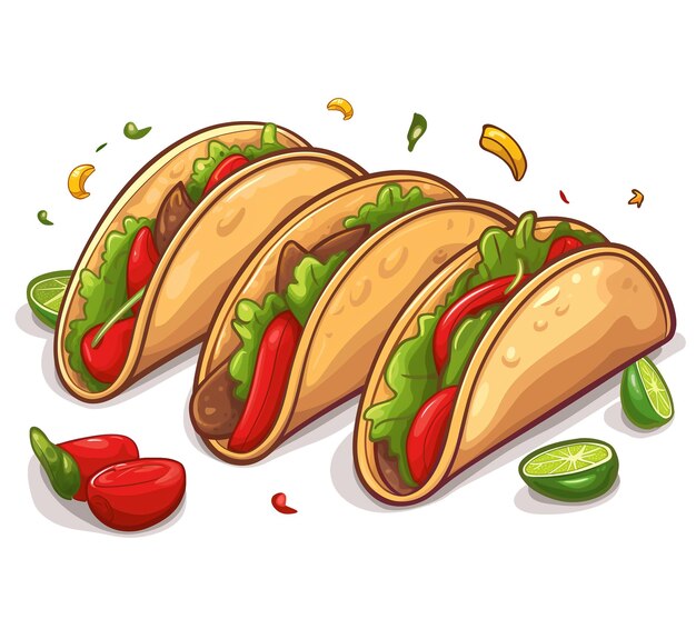 PSD des tacos délicieux dans le style des dessins animés