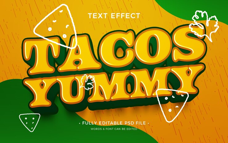 PSD tacos text effect