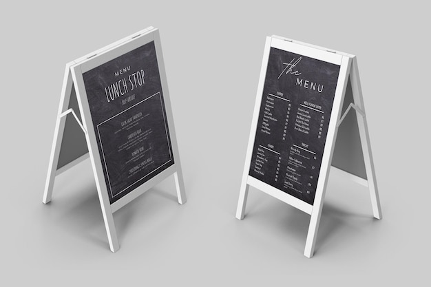 Tafel-Menüständer-Mockup-PSD-Vorlage