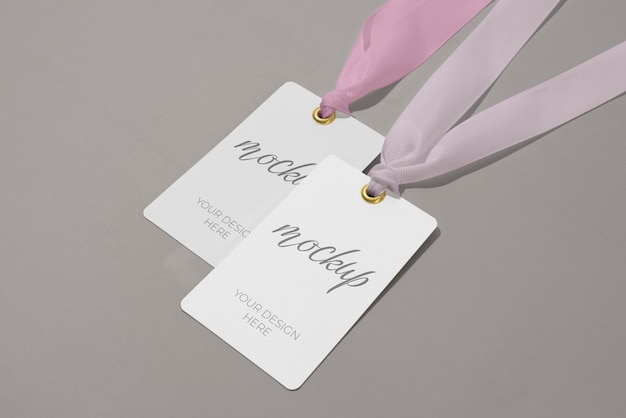 Tag con mockup di design a nastro