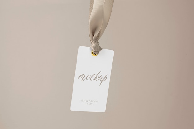 Tag con mockup di design a nastro