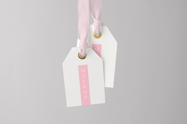 Tag con mockup di design a nastro